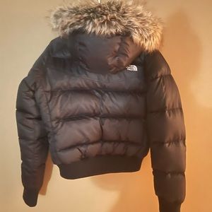 North face 550 coat with faux fur hood
